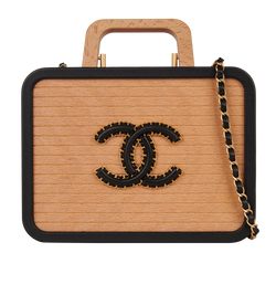 Chanel CC Beech Wood Vanity Case, Wood, Beige/Black, XU5PPN2K, E/B, 3*